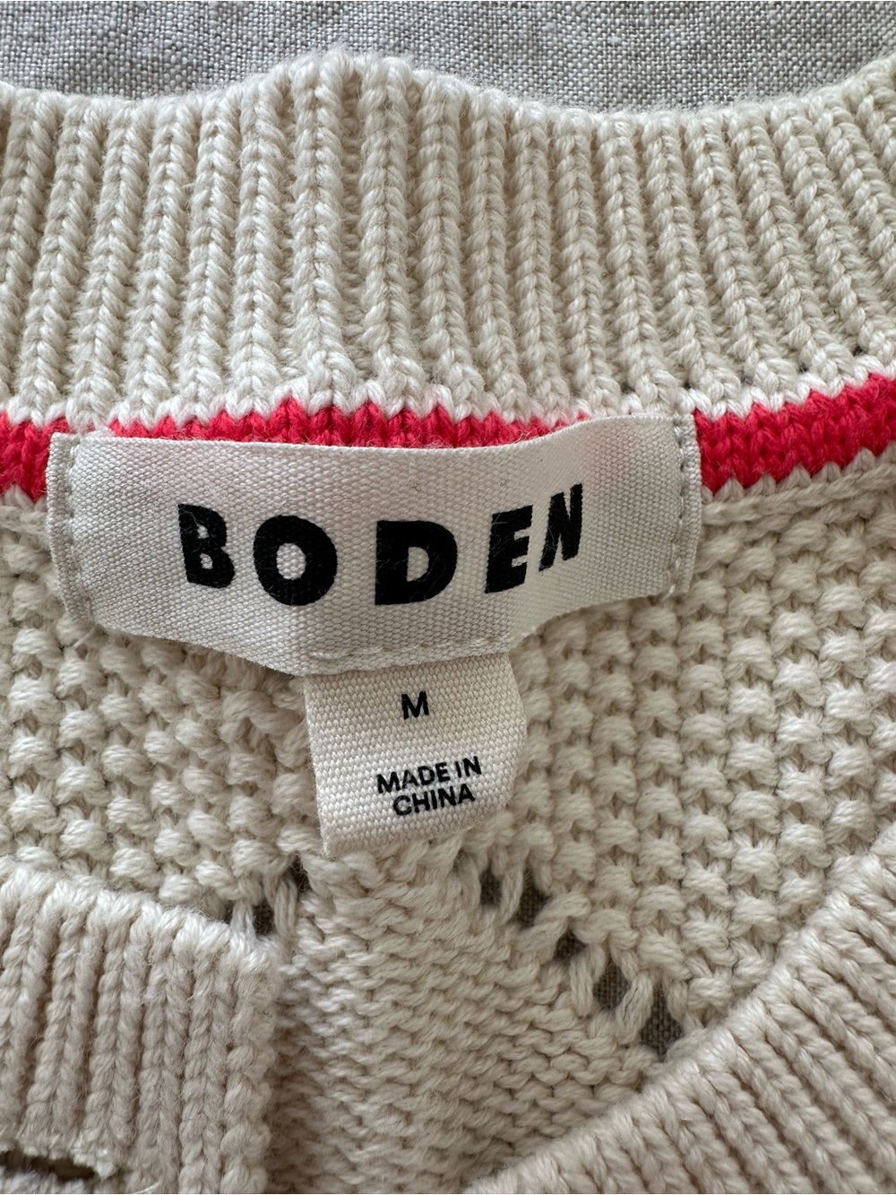 Boden Cream Knit Cardigan with Embroidered Flowers - Picture 4 of 4